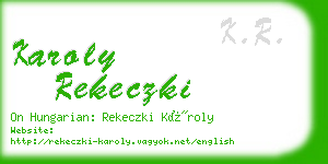 karoly rekeczki business card